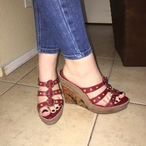 Carlos leather wedges